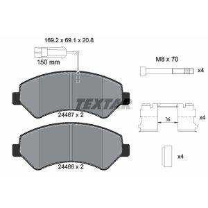 Set di pastiglie freno TEXTAR 2446705, fronte