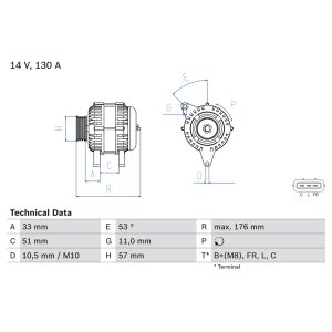 Drehstromgenerator BOSCH 0 986 082 820