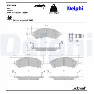 Bromsbeläggssats DELPHI LP3944