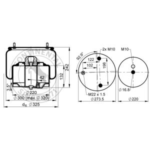 Fuelle de resorte, suspensión neumática CONTINENTAL 6753 N P02L