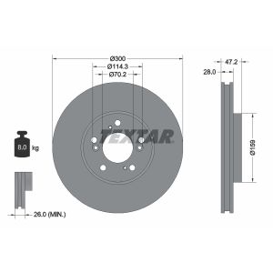 Disque de frein TEXTAR 92110200 avant, ventilé, 1 pièce