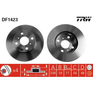 Disco de freno TRW DF1423