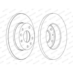 Discos de freno FERODO DDF1100C delantero, macizo, 2 Pieza