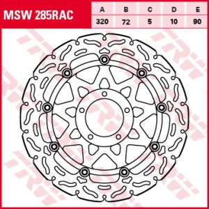 Disco de travão TRW MOTO MSW285RAC