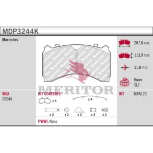 Levyjarrun jarrupalasarja MERITOR MDP3244K