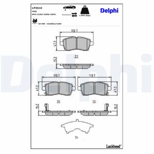 Bremsbelagsatz DELPHI LP3510, Vorne