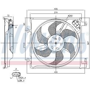 Ventilador, refrigeración de motor NISSENS 85869