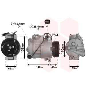 Compressor, ar condicionado VAN WEZEL 0600K443