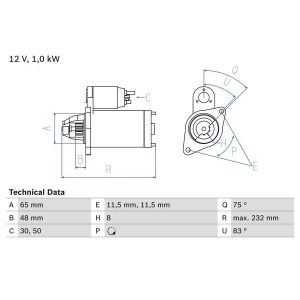 Startmotor / Starter BOSCH 0 986 023 470