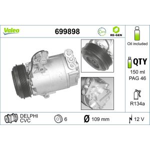 Compressor, ar condicionado VALEO 699898