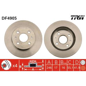 Disque de frein TRW DF4905