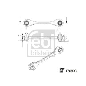 Brazo de control, Suspensión de las ruedas FEBI BILSTEIN 170803 Eje trasero/Enlaces/Derecha/frente