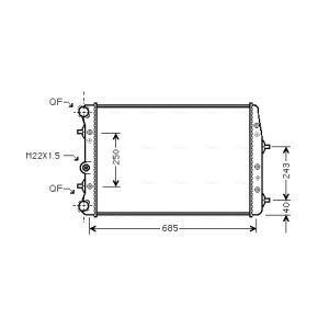 Radiador de motor AVA COOLING SAA2010