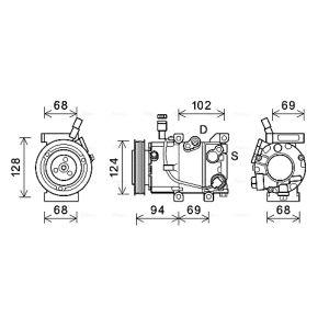 Compresor, aire acondicionado AVA COOLING HYK442