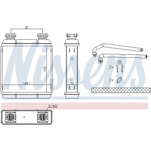 Intercambiador de calor, calefacción interior NISSENS 72072