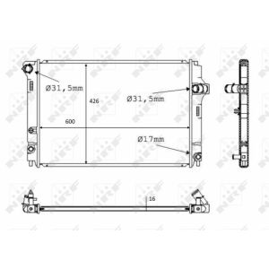 Radiador, refrigeración de motor NRF 58382