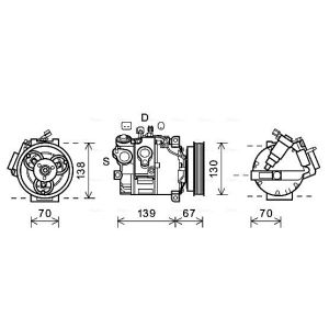 Compressor, ar condicionado AVA COOLING VOAK167