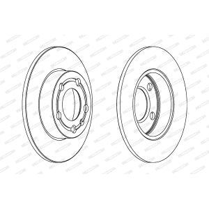 Remschijf FERODO DDF1233C achter, compleet, 2 stuk