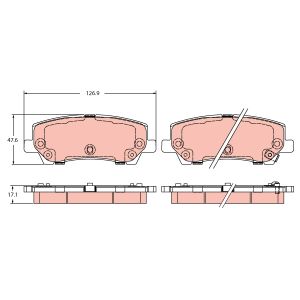 Conjunto de pastilhas de travão TRW GDB2388