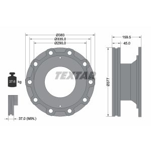 Bremsscheibe TEXTAR 93095800 hinten, belüftet, 1 Stück