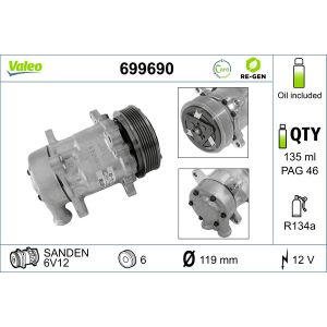 Compressor, ar condicionado VALEO 699690