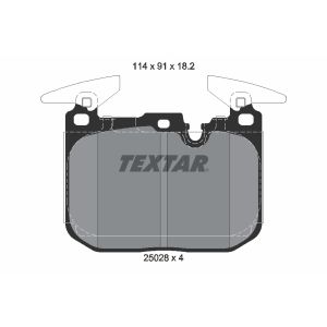 Kit de plaquettes de frein, frein à disque TEXTAR 2502801, Avant