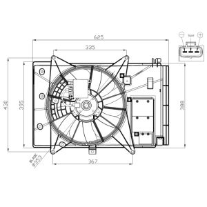 Ventilador, arrefecimento do motor NRF 47949