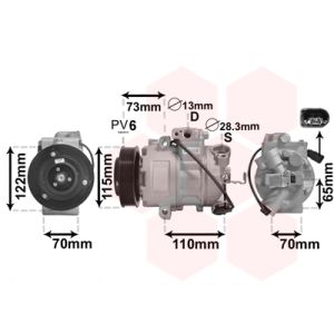 Compressor, ar condicionado VAN WEZEL 7600K018