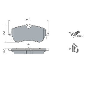 Set di pastiglie freno BOSCH 0 986 424 875, posteriore