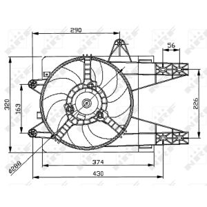 Ventilador, arrefecimento do motor NRF 47038