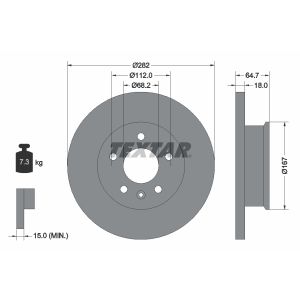 Disco freno TEXTAR 92058500, anteriore, completo, 1 pezzo