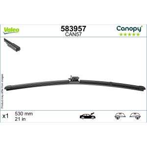 Ruitenwisser VALEO Canopy 583957 530mm, voor, 1 Stuk