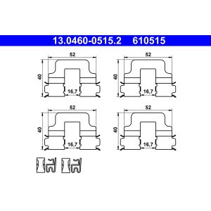 Kit de accesorios, pastillas de frenos ATE 13.0460-0515.2