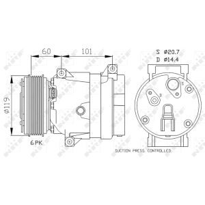 Compressor, airconditioning EASY FIT NRF 32102