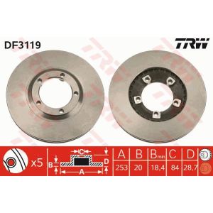 Remschijf TRW DF3119