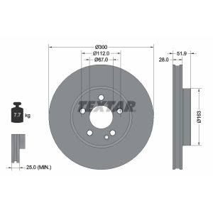 Disco de freno TEXTAR 92291803 vorne, ventilado , 1 Pieza