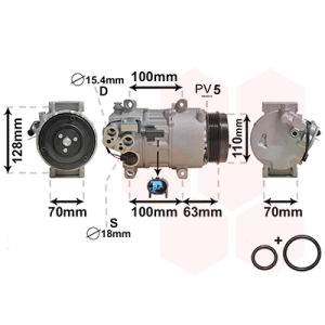 Compressor, ar condicionado VAN WEZEL 3000K434