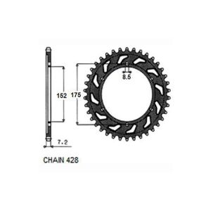 Couronne moto arrière SUNSTAR 1-2682-57