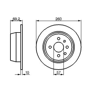 Disque de frein BOSCH 0 986 478 086 arrière, plein, 1 pièce