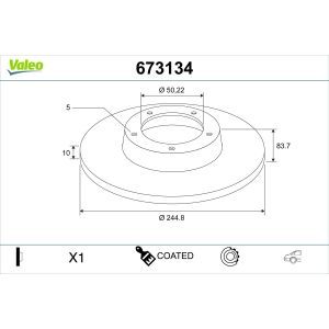 Bremsscheibe VALEO 673134