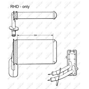 Intercambiador de calor, calefacción interior NRF 58623