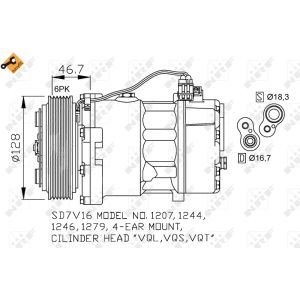 Ilmastoinnin kompressori EASY FIT NRF 32168