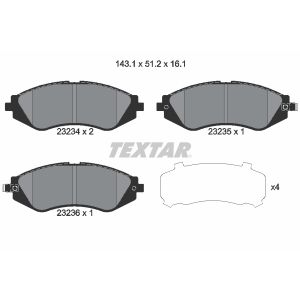 Kit de plaquettes de frein, frein à disque TEXTAR 2323401, Avant