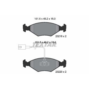 Kit de plaquettes de frein, frein à disque TEXTAR 2321801, Avant