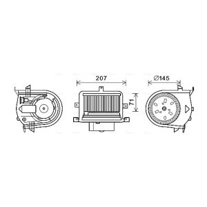 Motor elétrico, ventilador interior AVA COOLING VN8350