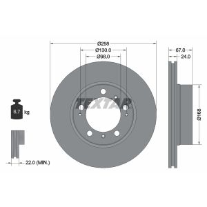 Bremsscheibe TEXTAR 92088803 vorne, belüftet, 1 Stück