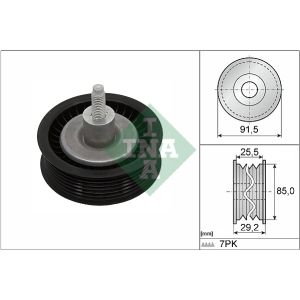 Puleggia di rinvio/guida, cinghia trapezoidale INA 532 0909 10