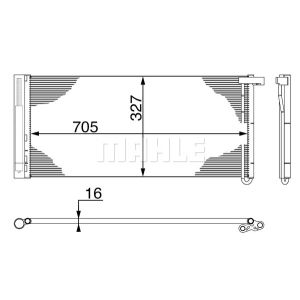 Condensator, airconditioner BEHR MAHLE AC 425 000S