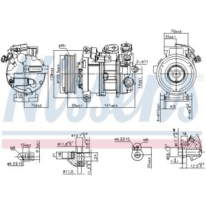 Compresor, aire acondicionado NISSENS 890595