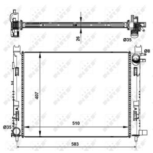 Radiador, refrigeración de motor NRF 58443